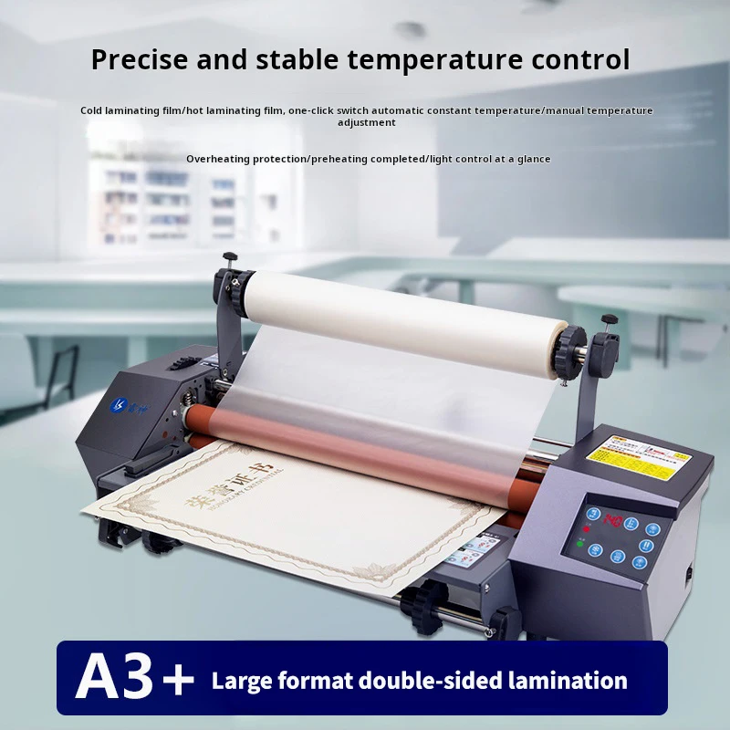 A3+ Fully Automatic Laminator Thermal Laminator Document Roll Laminator Single-sided and Double-sided Can Laminate
