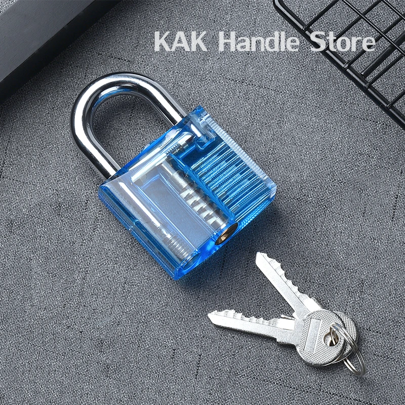 KAK Transparentes Übungs-Vorhängeschloss mit Schlüsseln, 80 x 50 mm, DIY Visible Lock Pick Tools Cutaway Übungs-Vorhängeschloss, Trainings-Schlosser-Werkzeug – Detail 16