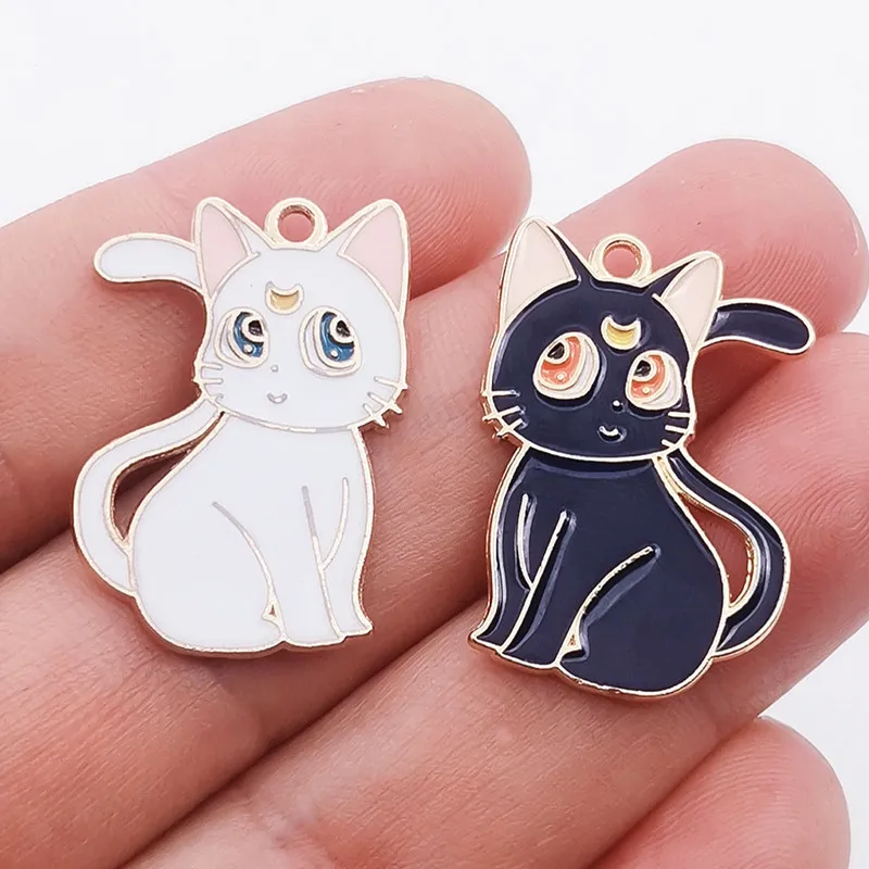 10PcsNew Arrival Cute Cat Charms Alloy Pendant For Making Diy Bracelet Necklace Earrings Keychain Handmade Accessories Supplies