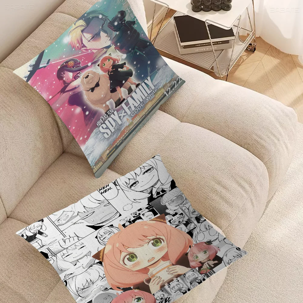 Anime Spy X Family Anya Pillow Cover For Bedroom Room And Living Room Sofa Decorative Cushion Cover