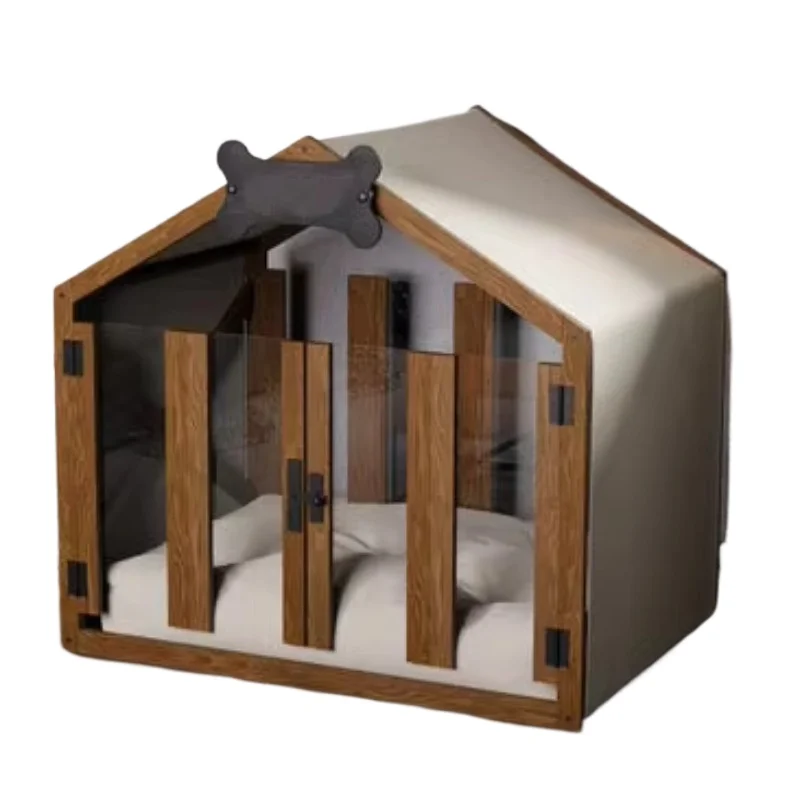 

High-quality solid pine doghouse animal-patterned elegant pet furniture with cat and dog beds