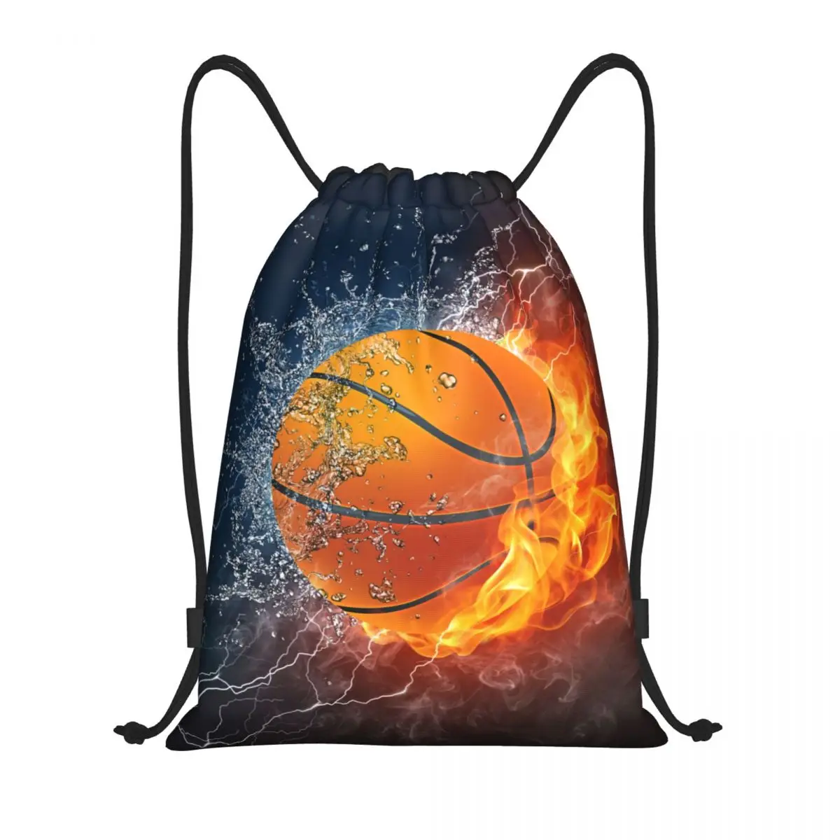 Volleyball Baseball Football Basketball Pattern Drawstring Backpack Bags Lightweight Gym Sports Sackpack Sacks for Training