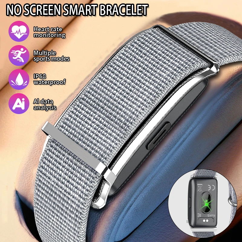 

Смарт-браслет LIGE без экрана, спортивный браслет с мониторингом сердечного ритма, водонепроницаемый IP68, многофункциональные умные часы для мужчин и женщин, новинка 2026 года