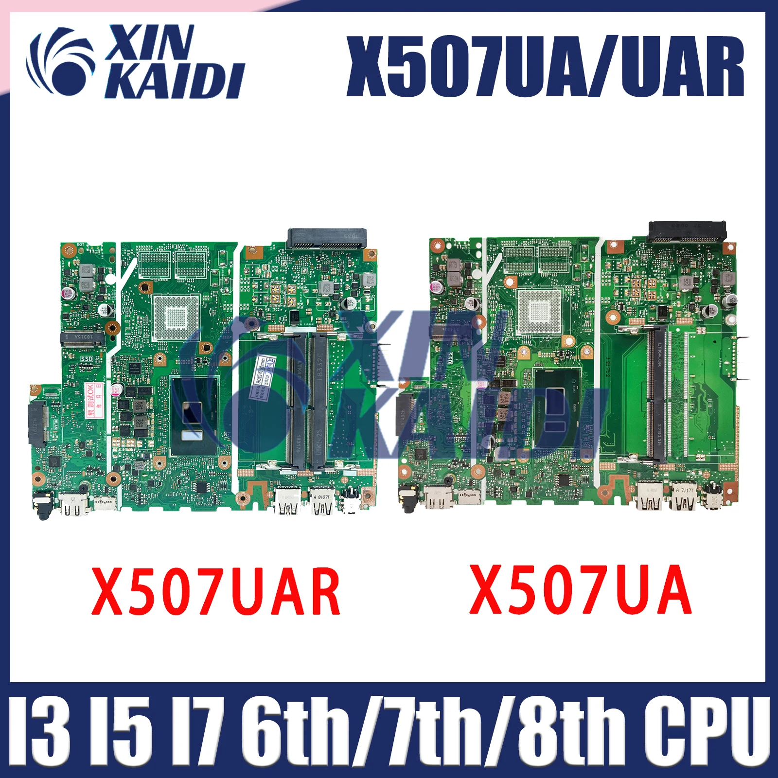 

X507UA Mainboard For ASUS X507UAR A507UA R507UA F507UA Y5000UA Laptop Motherboard CPU I3 I5 I7 6th/7th/8th Gen UMA DDR4