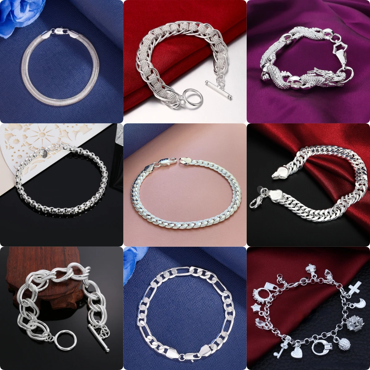 

Новые подвески из стерлингового серебра 925 пробы, однотонный браслет-цепочка для женщин и мужчин, подвески, подарок для вечеринки, свадебная вечеринка, модные украшения, горячий подарок