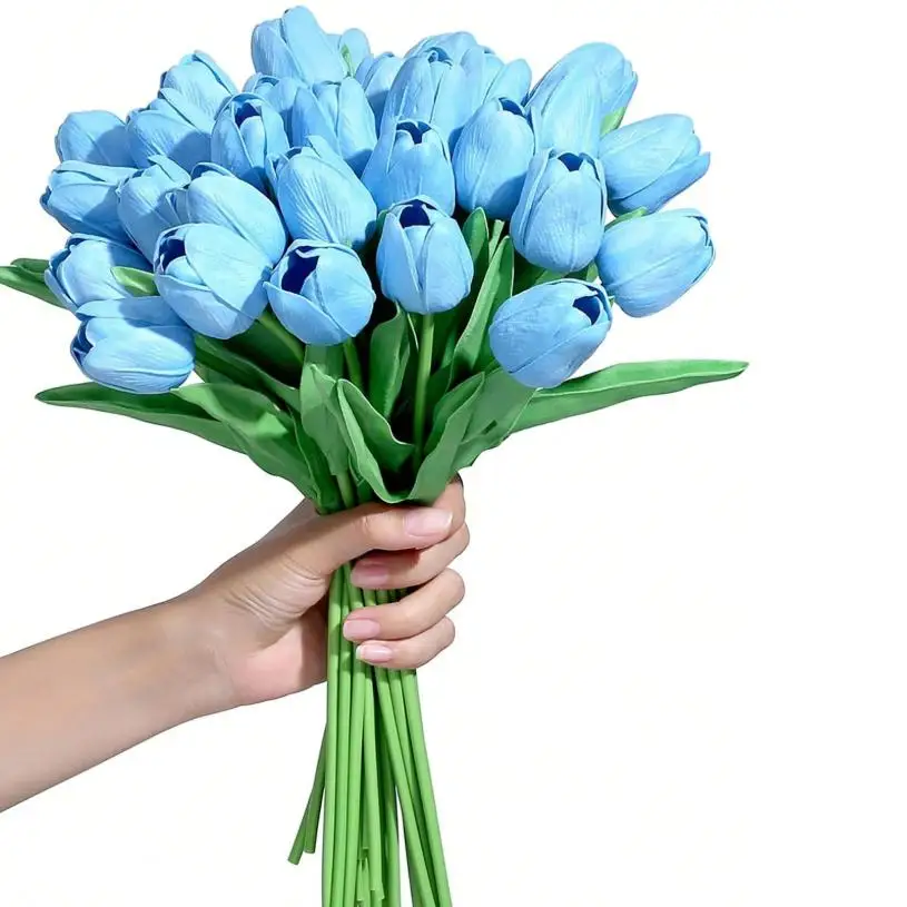 10 زهور توليب صناعية لديكور المنزل، ديكور غرفة المعيشة وغرفة النوم، نباتات مزيفة، ديكور الربيع والصيف، هدية عيد الأم