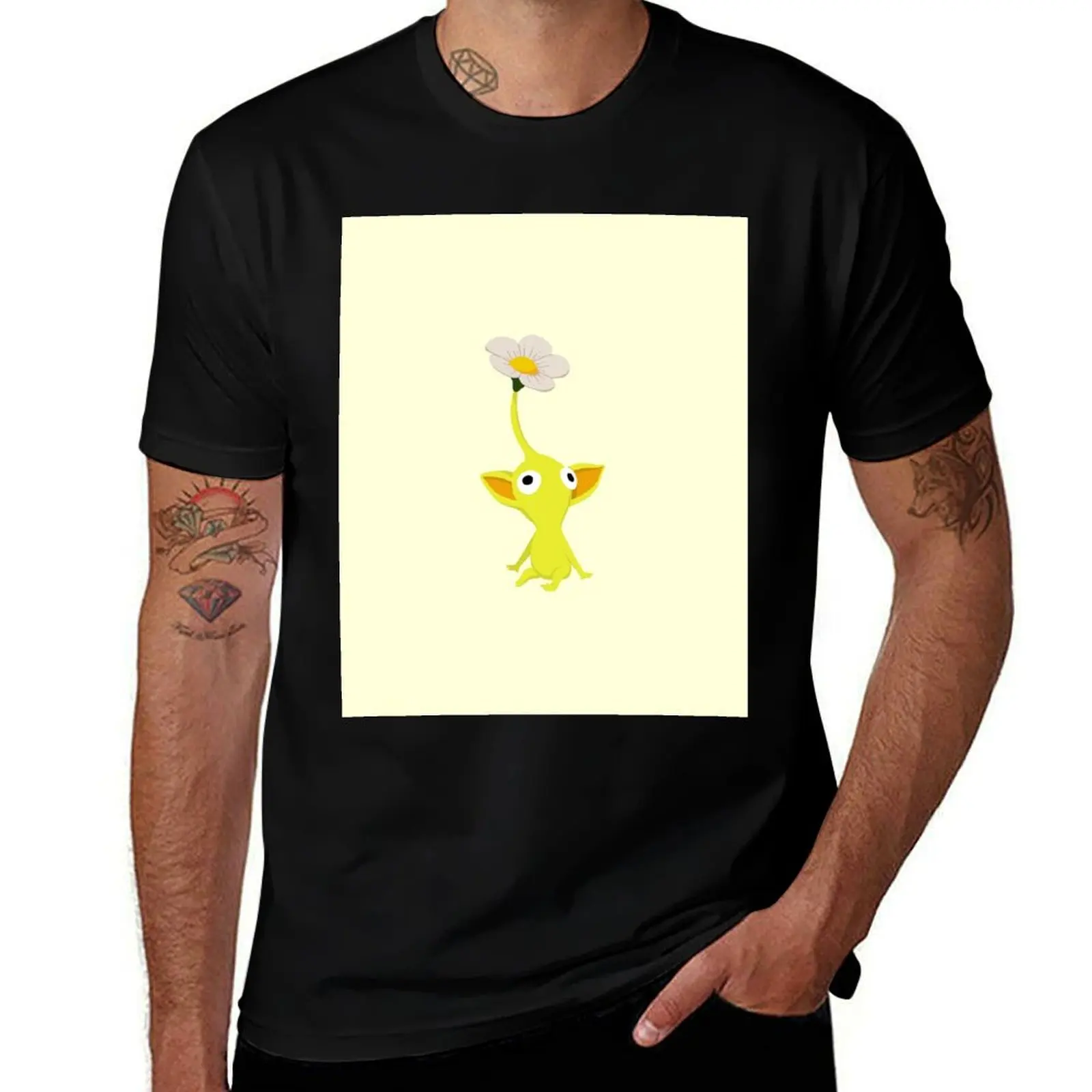 Yellow Pikmin T-Shirt Casual Loose Short Sleeve Tee for Men T-Shirt