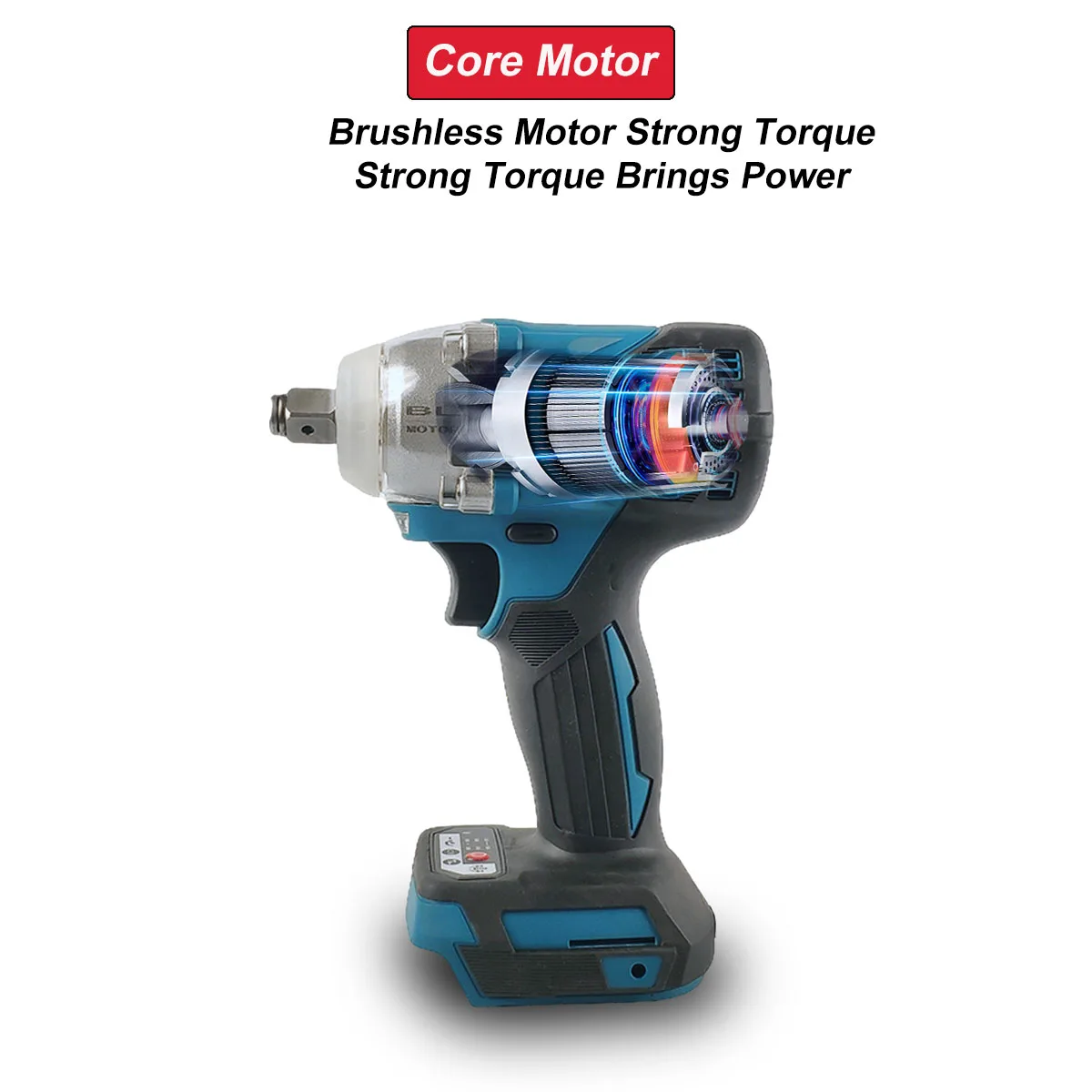Llave eléctrica sin escobillas de 18V, llave de vaso de impacto, instalación de taladro manual, llave de herramienta eléctrica de 1/2 enchufe para batería Makita de 18V