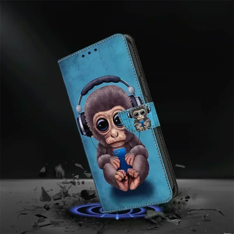 Phone Case For Oppo A74 A54 5G Wallet Case For Oppo A 74 A 54 Case Oppo A73 A93 A33 A53 A53s Painted Cases Luxury Leather Cover