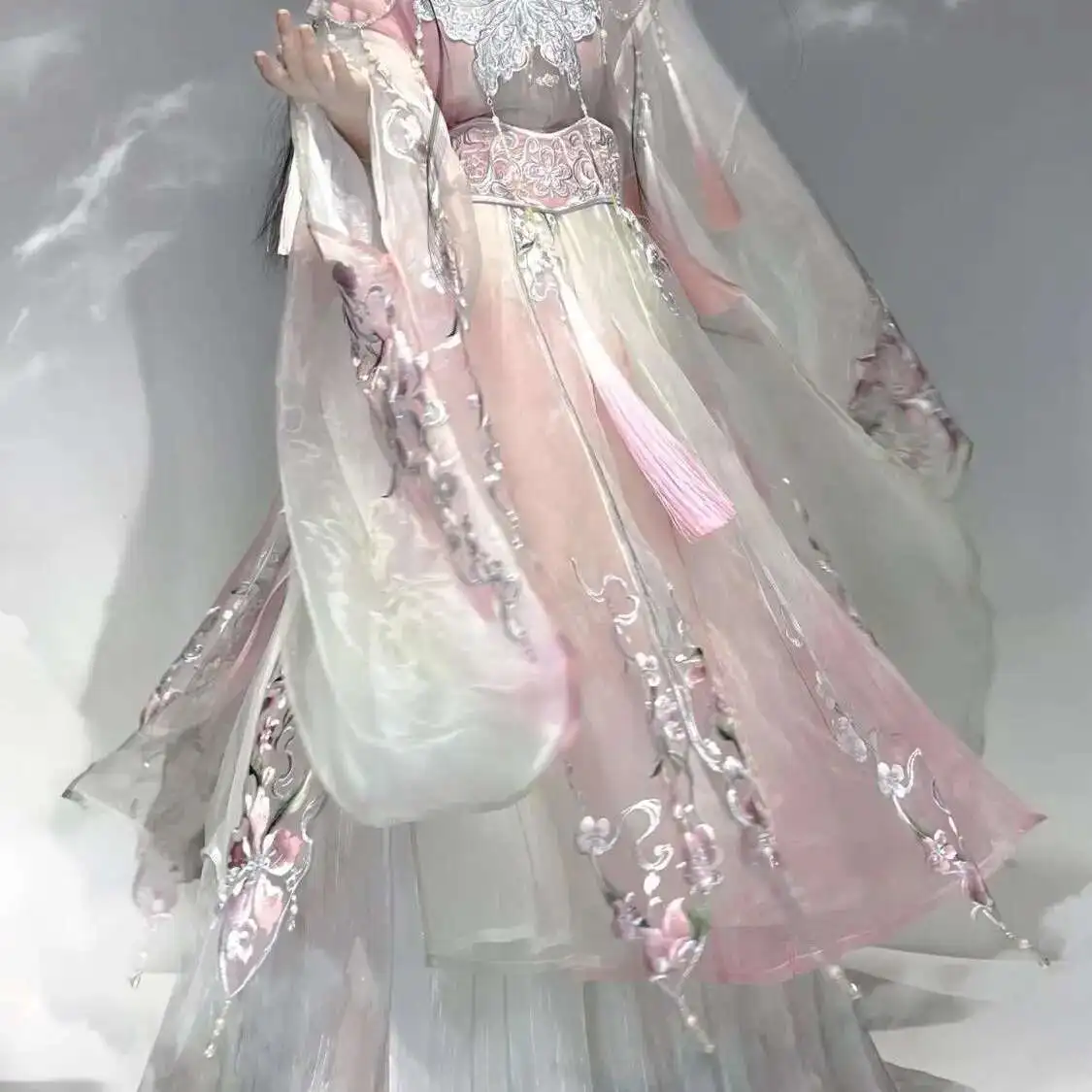 

Hanfu Peach Rouge Sequence Heavy Embroidery Improved Opera Peach Blossom Improved Wei Jin Embroidery Heavy Spring Summer Super