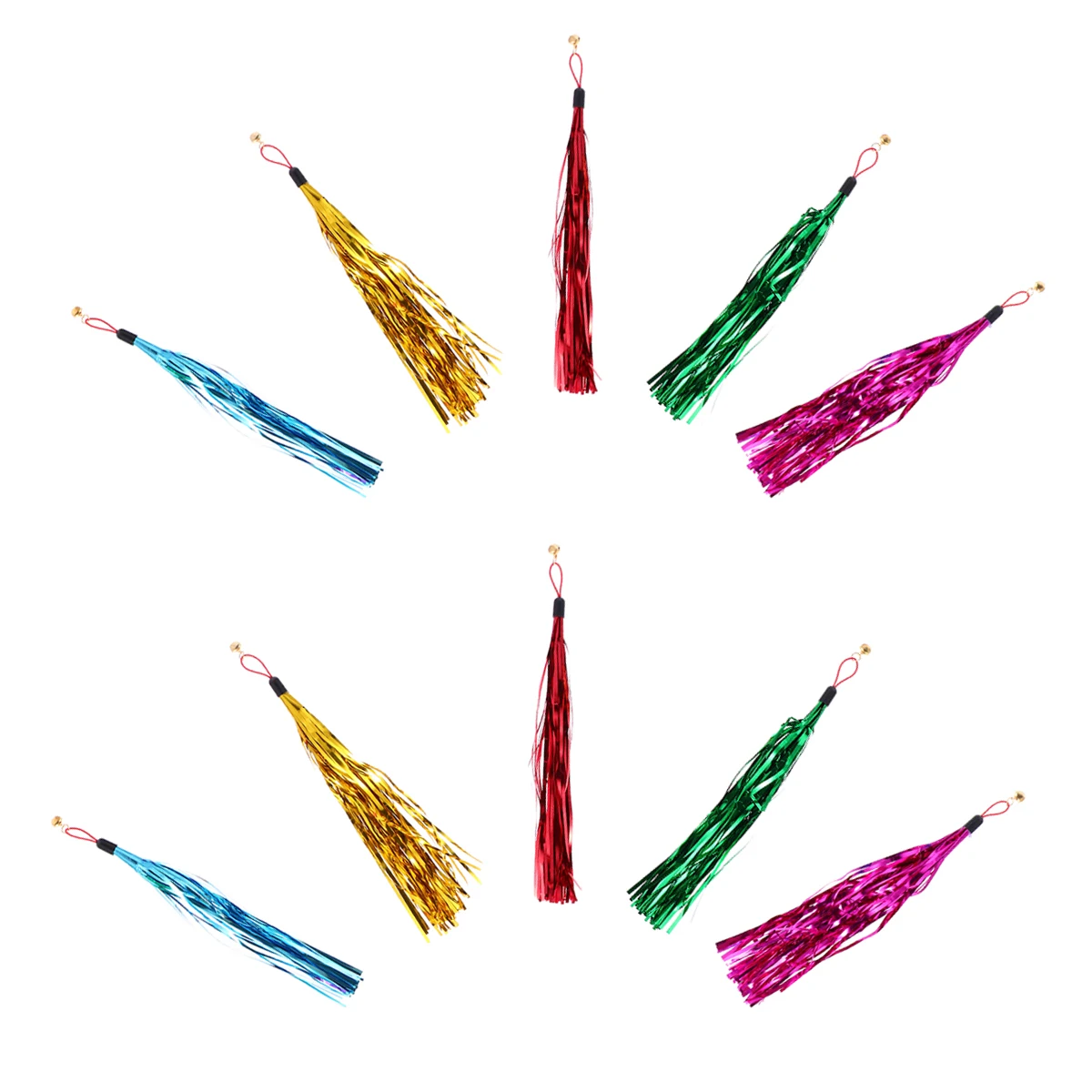 

10Pcs Cat Teaser Replacement Refills Glitter Tassel Design Interactive Training Wand Indoor Play Accessories Cat Teasing