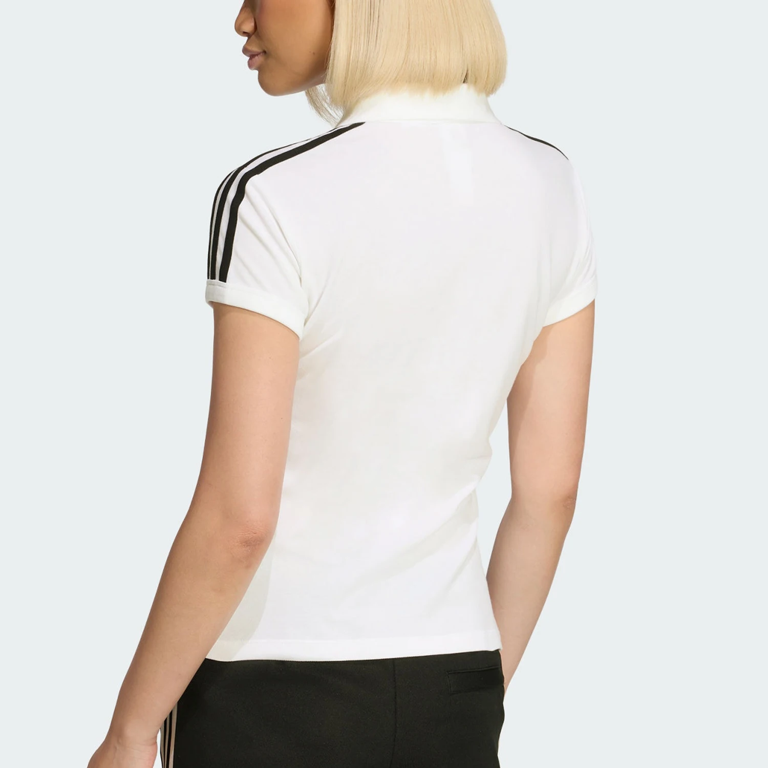 Adidas genuine clover women's three stripe skin friendly fashion polo shirt KD3697