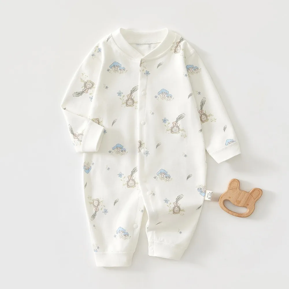 

0-18M Baby Boneless Bodysuit Newborn Single Breasted Romper Boys and Girls Cartoon Bodysuit Single Breasted Jumpsuit