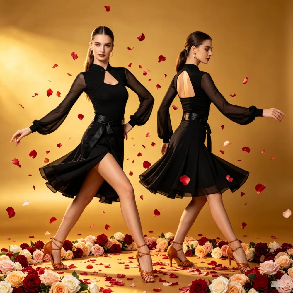 

Women's Backless One‑Piece Body Dance Top, Adult Latin Modern Dance Practice Dance Costume for Daily Wear Training Performance