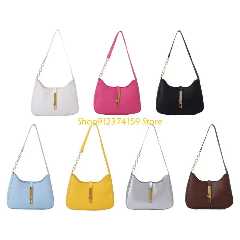 

G5AE Women Shoulder Bag Korean Styles Handbag All-matching Underarm Bag Simple Armpit Bag PU Leather Commuting Bag
