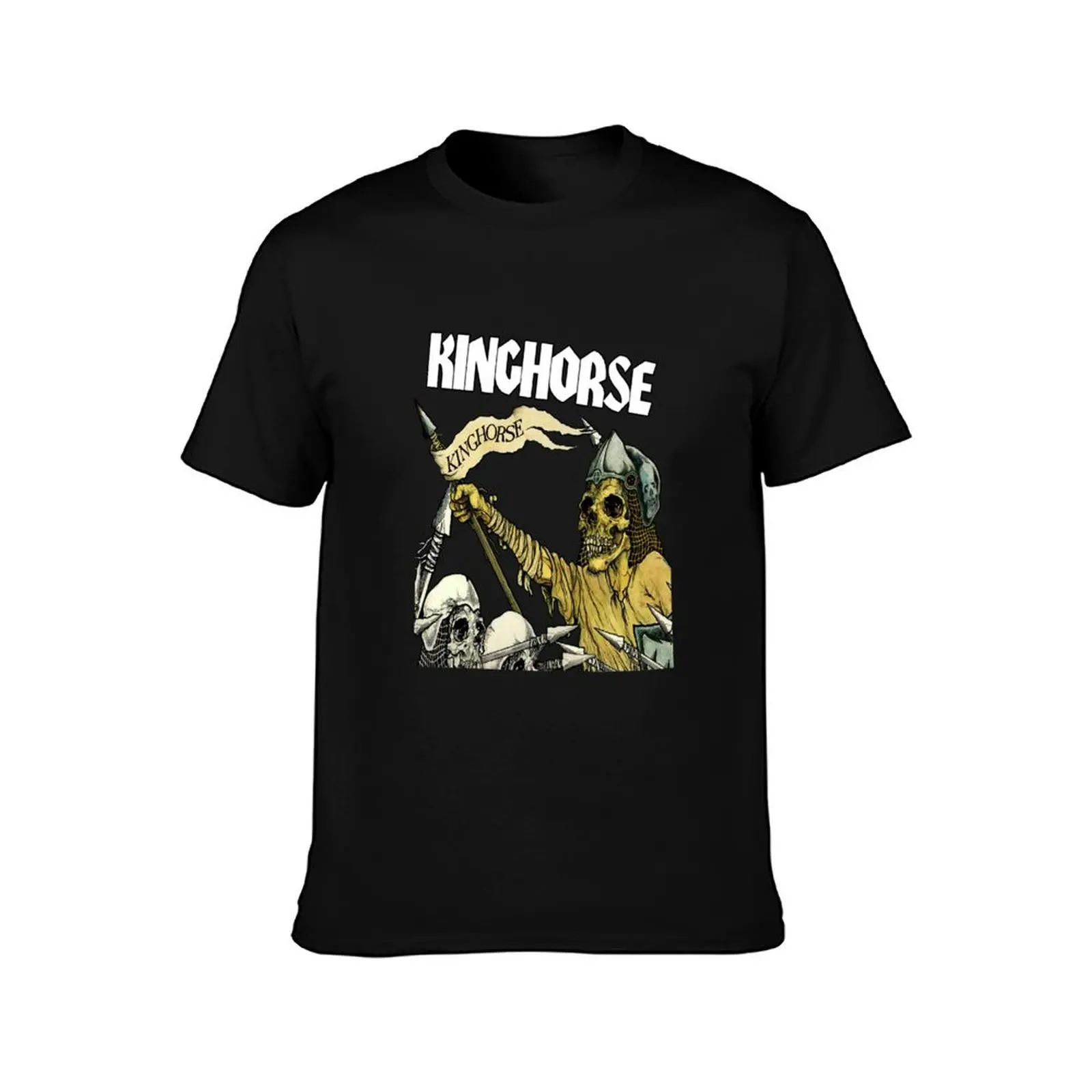 Pushead Kinghorse T-Shirt Running Gym Short Sleeve Sports Tee T-Shirt