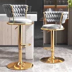 Chaise de Bar de Luxe Ergonomique et Réglable, Tabouret Haut pour Petit Déjeuner, Levage et Rotation, Européenne, Recommandé