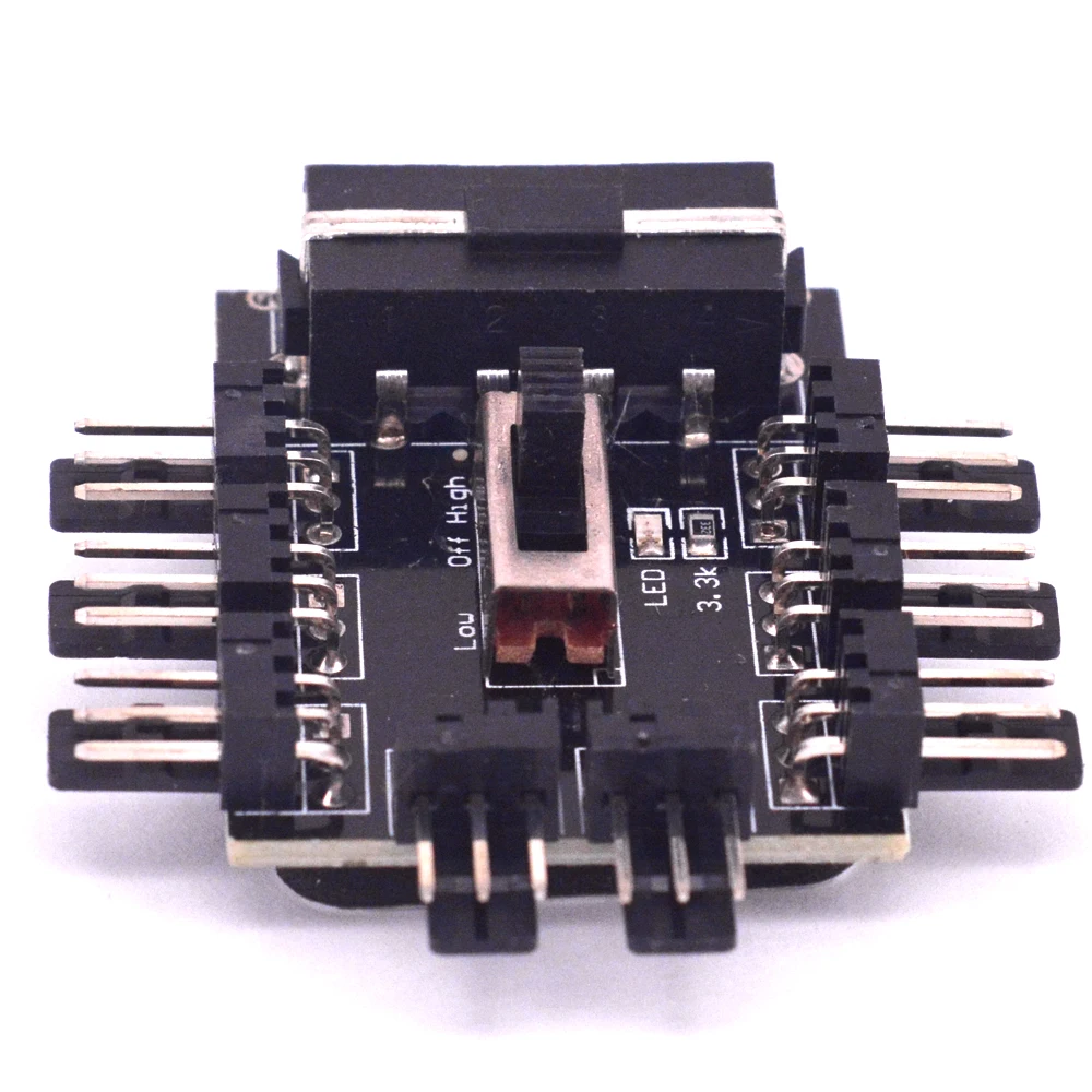 8 ports 3 Pin Fan Power HUB 4pin IDE to 8 Port PC Case Cooling Fan system power supply Spliter adapter 12V 15V
