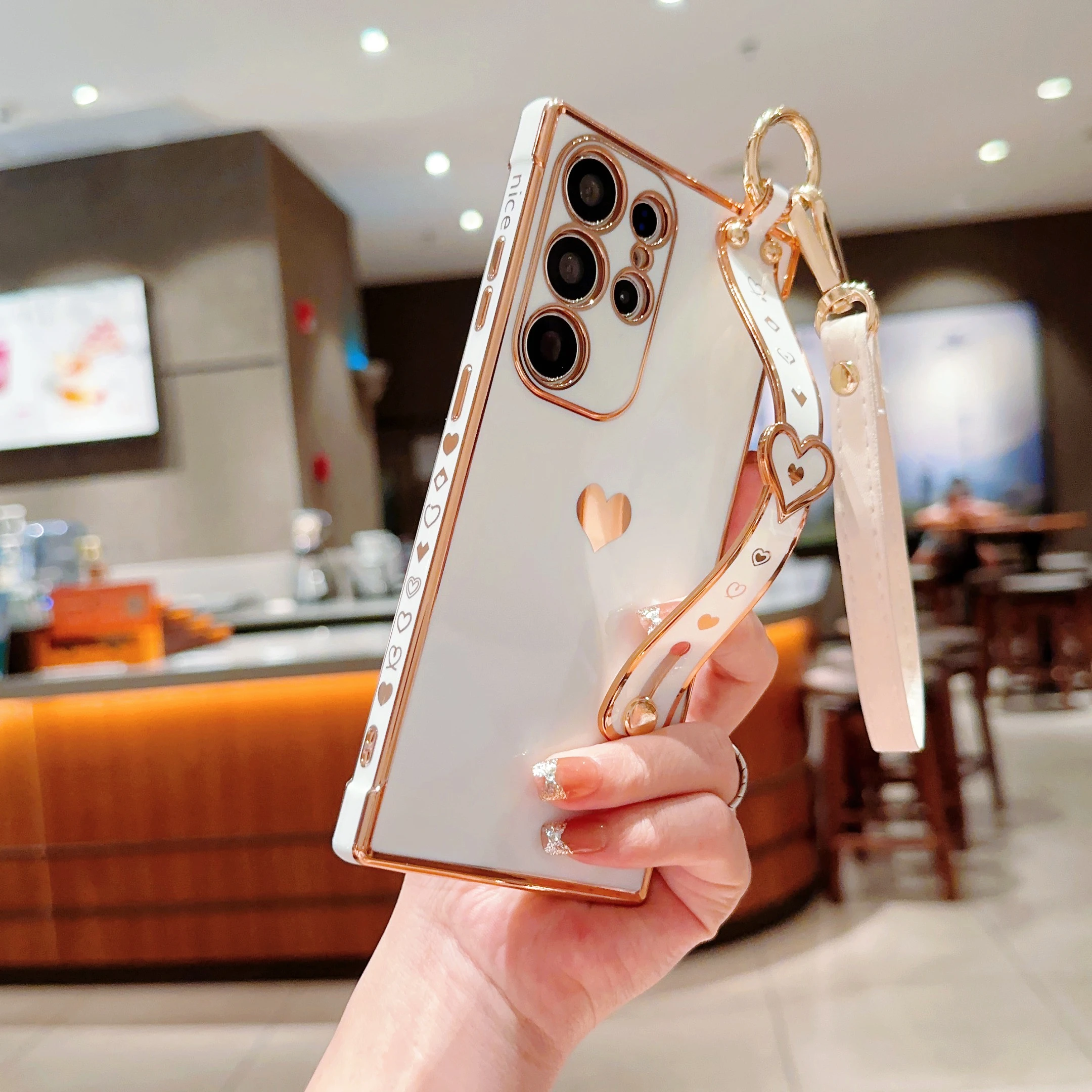 

Wristband Lanyard Heart Case For Samsung Galaxy A16 A36 A56 A26 A15 A55 A35 A25 A14 A54 A34 A24 A53 A13 A23 A33 A52 A12 Cover