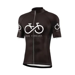 Men's Ride Forever Short Sleeve Cycling Jersey Black And White