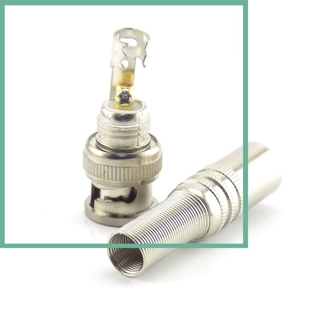 2/10pcs BNC male Connector Jack Coaxial RG59 Twist Spring Adapter Twist-on BNC Male CCTV video Camera  Accessories E3