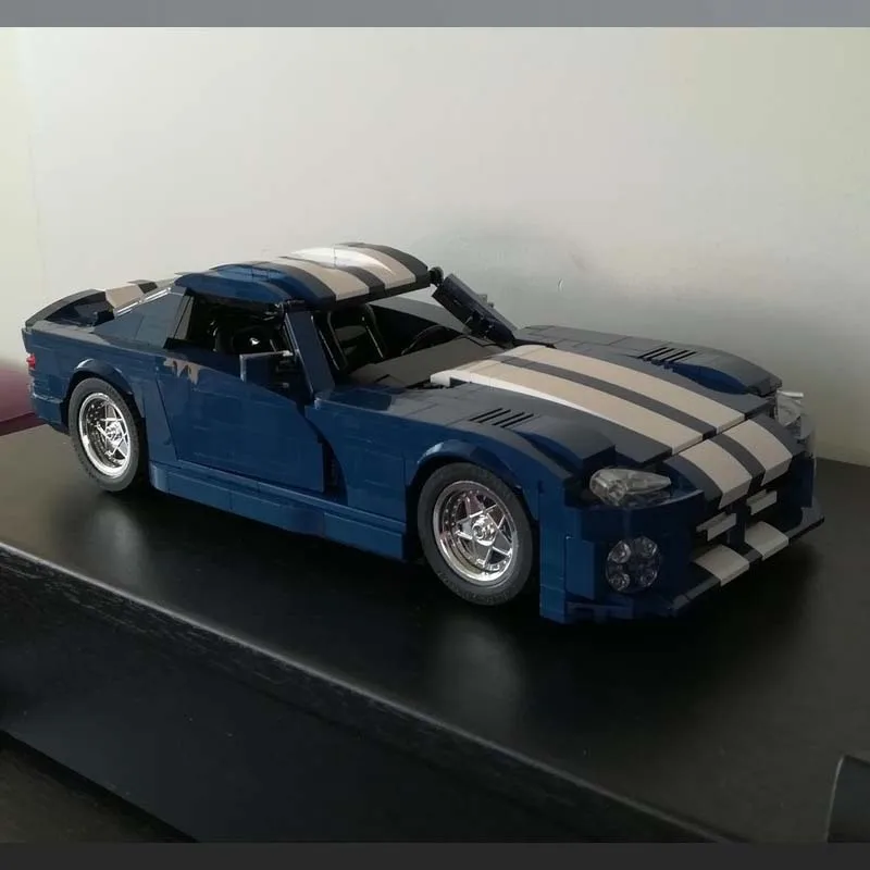 1215 stks Film Supercar GTS Blauw Rood Dubbele Versie Montage Stiksels Bouwsteen Model Kinderen Verjaardag Speelgoed Cadeau