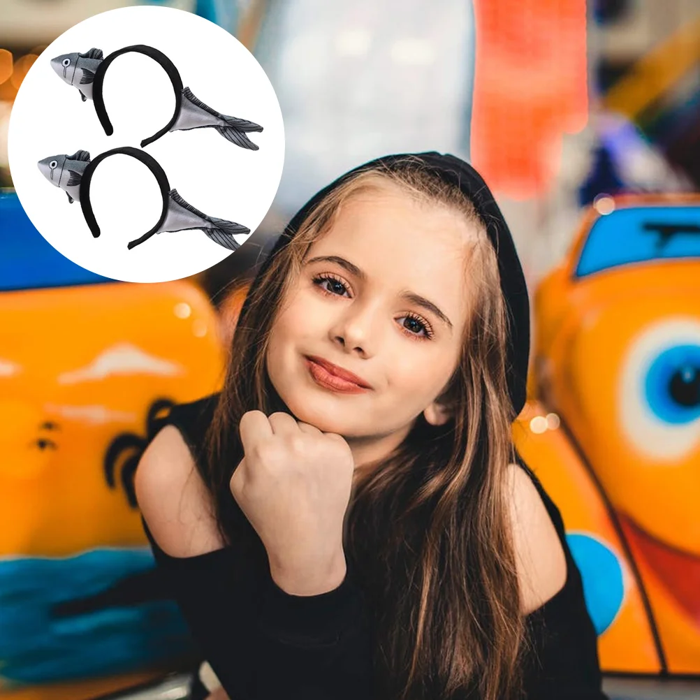 2 Pcs Headband for Washing Face Cute Salted Fish Halloween Costumes Headgear Hair Hoops Apparel