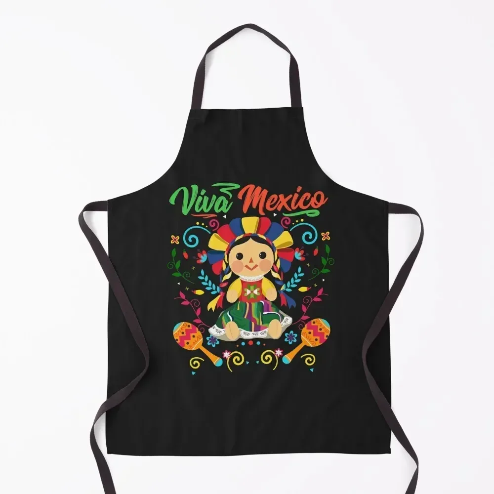 

Viva Mexico La Muneca Design Apron chef for man Women's Sexy Kitchen on the wall Apron