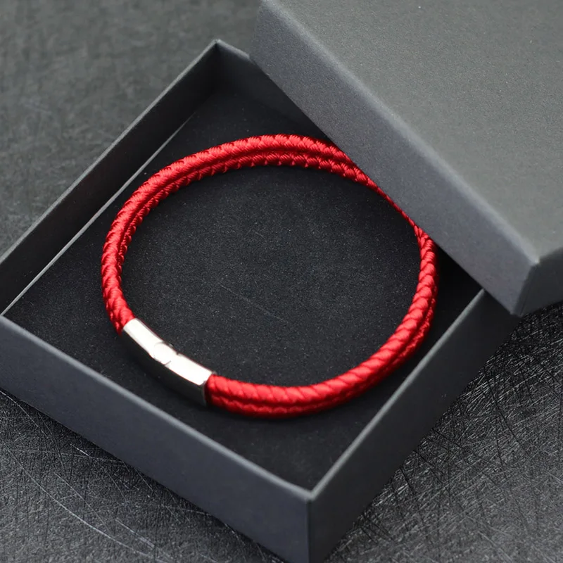 Noter Men Rope Bracelet Unfading Stainless Steel Magentic Braclet Camping Male Accessories Pulsera Tela Best Gift For Boyfriend