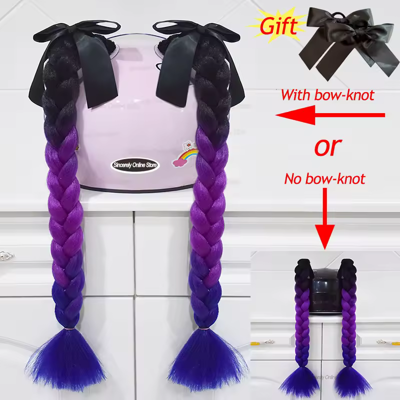 2pcs/pair New Motorcycle Helmet Braids Woman Braids Wig For Motorbike Helmets 164 colors Twist Dual Pigtail Ponytail With Sucker - Image 17