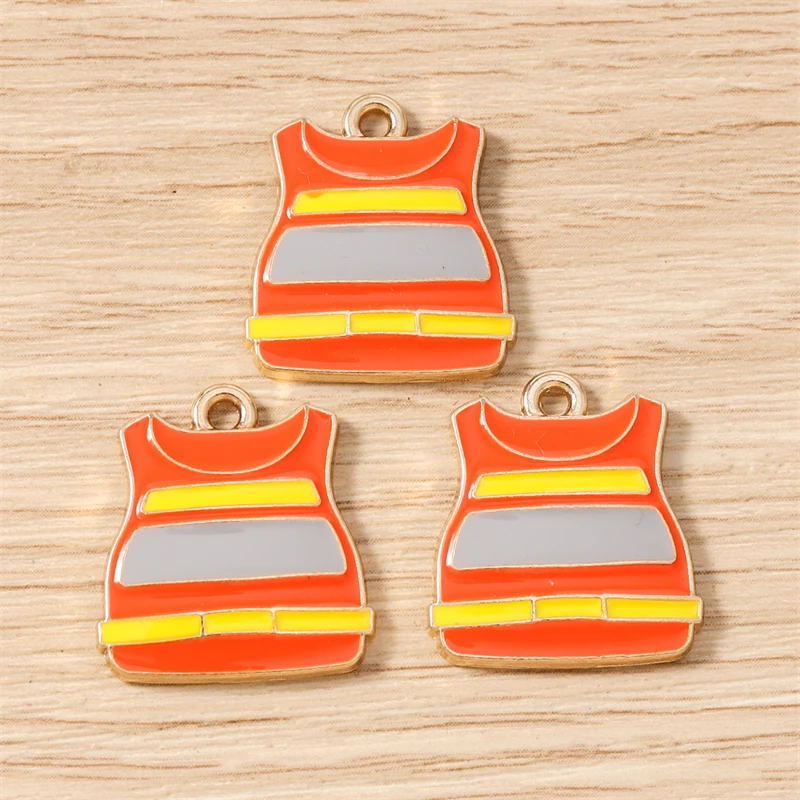 10 Stück Mix Emaille Feuer Thema Feuerwehr Werkzeuge Charms Anhänger für Schmuckherstellung Tropfen Ohrringe Halsketten DIY Handwerk Zubehör – Detail 6