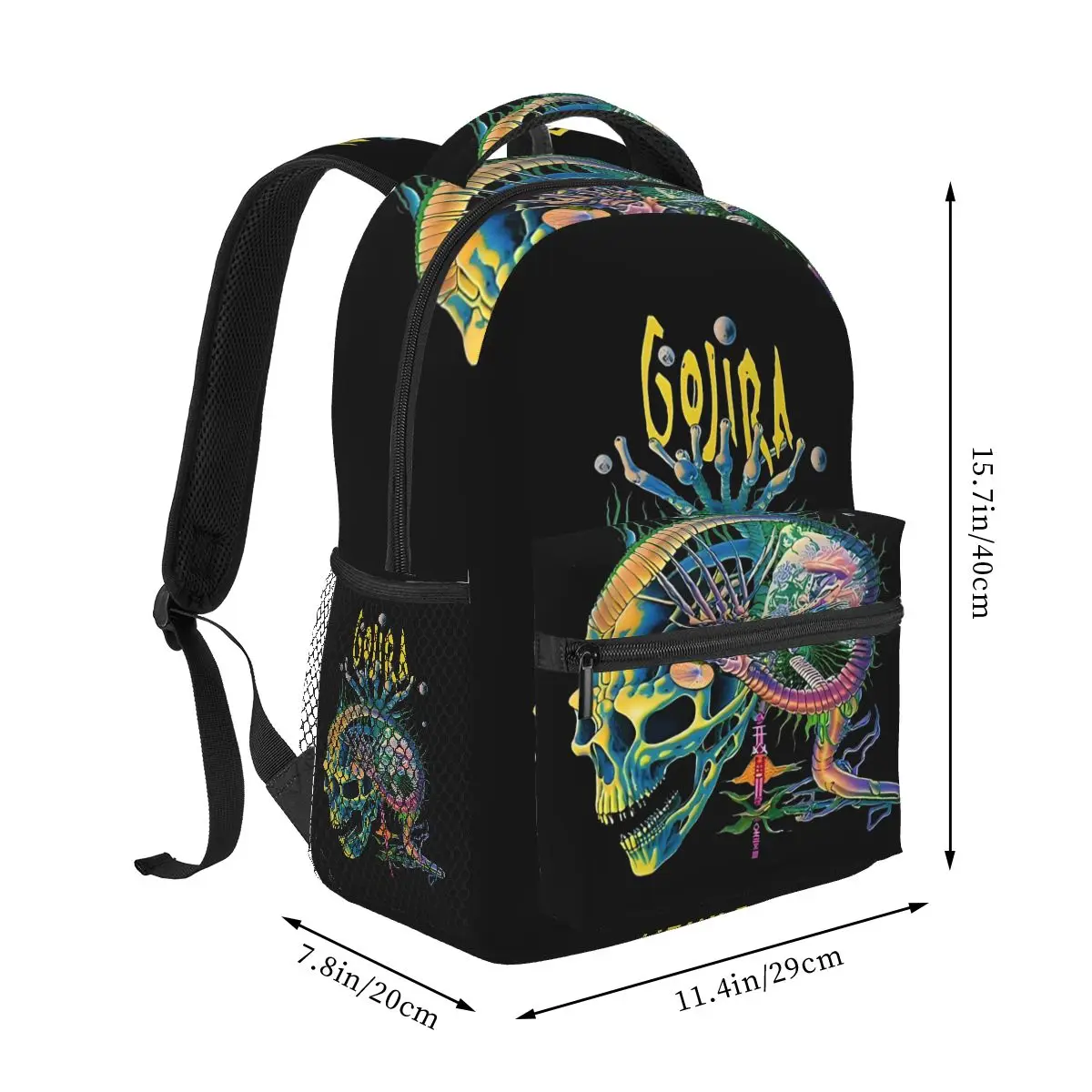 Rock Metal Band Gojira Student Backpack School Bag Hiking Travel Daypack for Men Women Fashion Bookbag Shoulder Bags