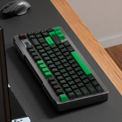 Minimalist Black Green Keycaps PBT Cherry Profile 1.7mm Thicknees Japanese Korean stroke for MX Switches Mechanical Keyboard