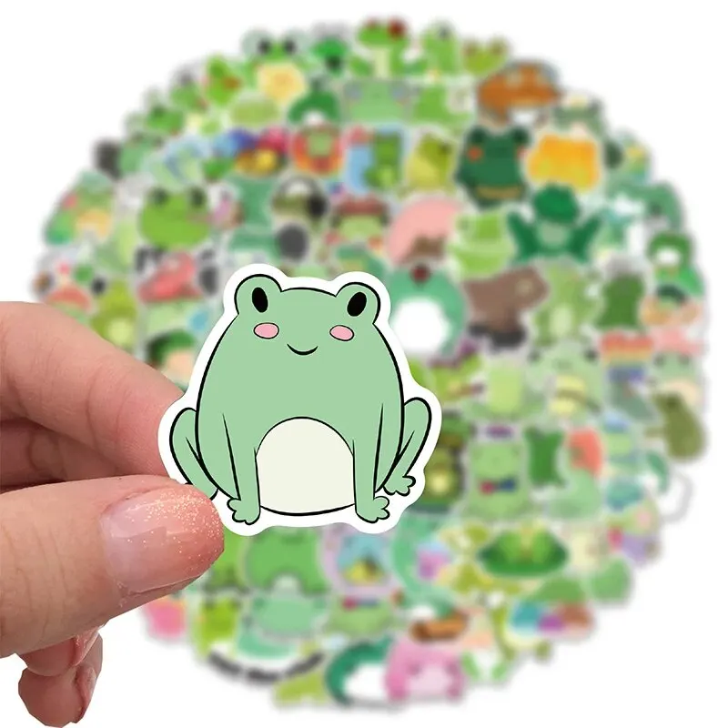 200PCS Animal Stickers Kawaii Panda Frog Water Bottles Cartoon Sticker Vinyl Vsco Waterproof Stickers for Kids Teens