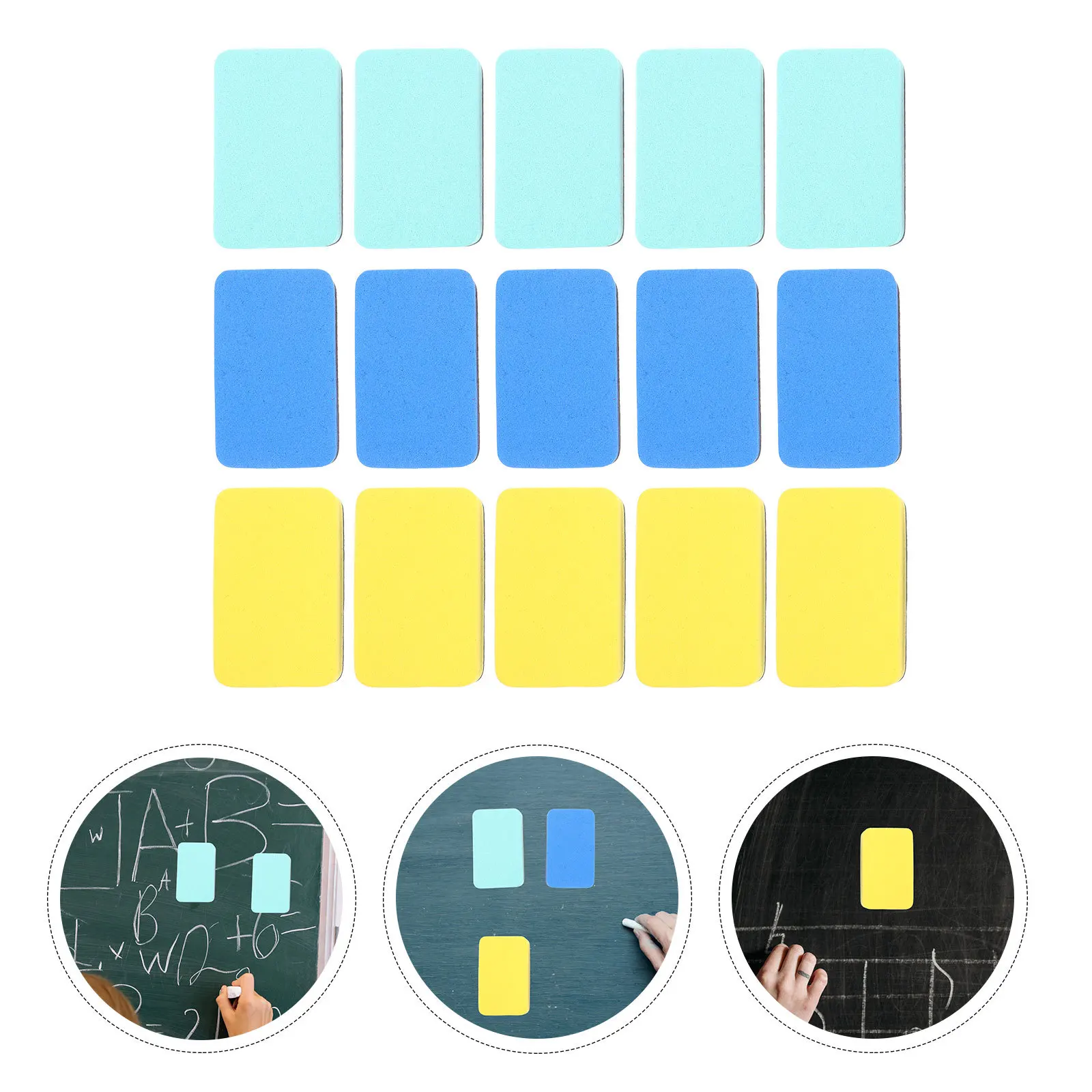 Gomme per lavagna in feltro da 15 pezzi Gomme lavabili cancellabili a secco per la pulizia della casa dell'ufficio dell'aula Gomma cancellabile a secco
