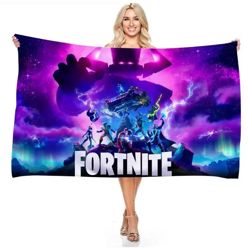

Game Fortnite Children Microfiber Bath Towel Boy Girl Soft Wearable Cartoon Bathing Beach Spa Bathrobe Wash Clothing