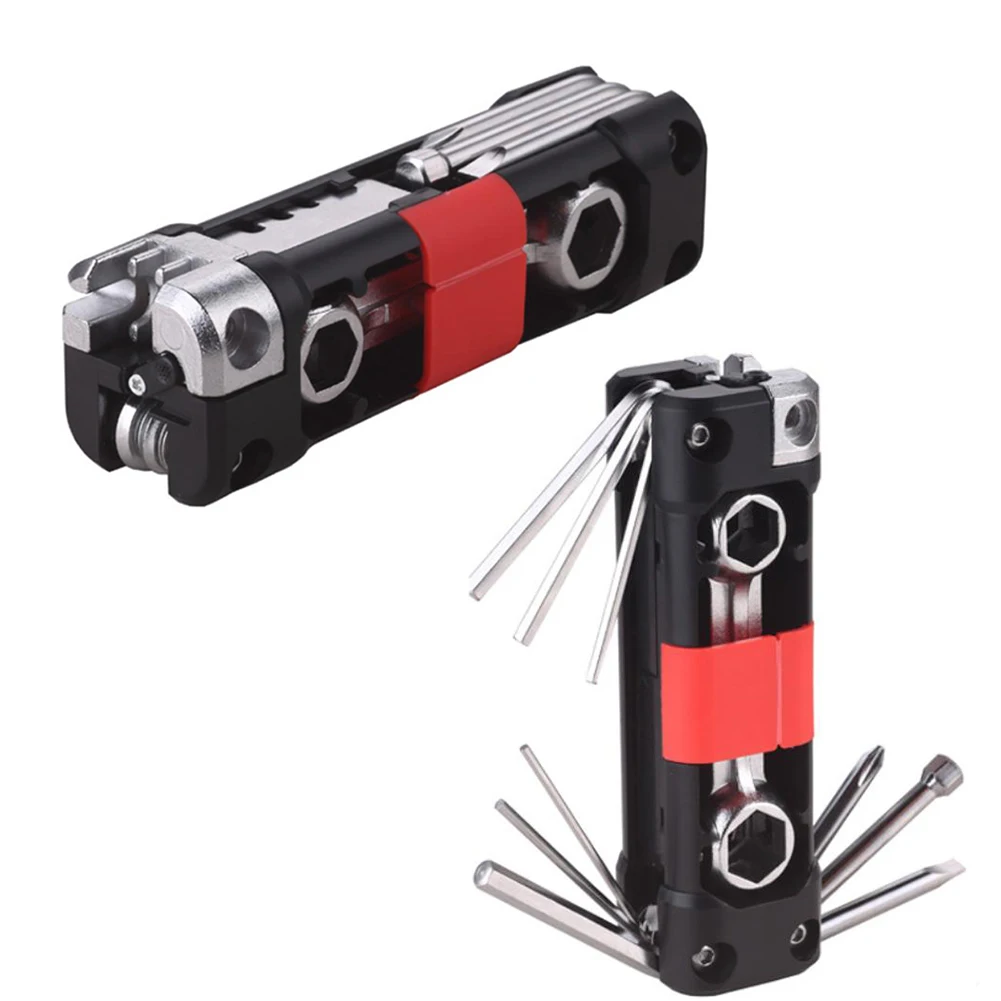 1set Wrench Multifunctional For Bike Repair Wrench Slotted Cross Hex Screwdrivers Bits Cycling Tools Replacement Accessories
