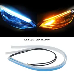 30/45/60cm Car driving lights DRL COB LED Flexible Universal Daytime Running Light Car Driving lamp turn signal waterproof 12v