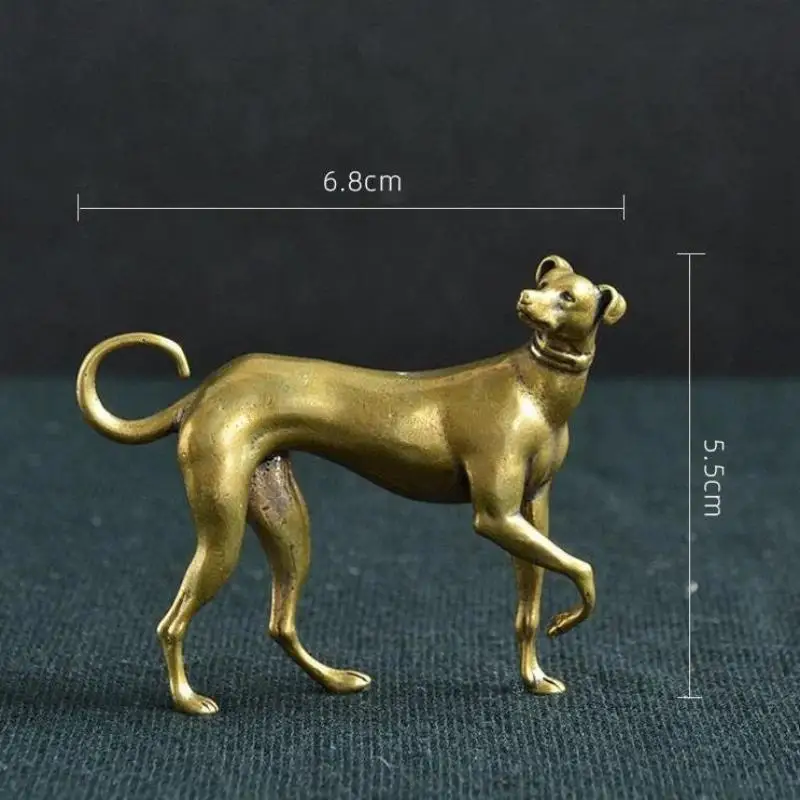 1Pcs Vintage Copper Animal Miniatures Figurines Decorations Gifts Solid Brass Loyal Dog Desk Ornaments Home Decor Crafts