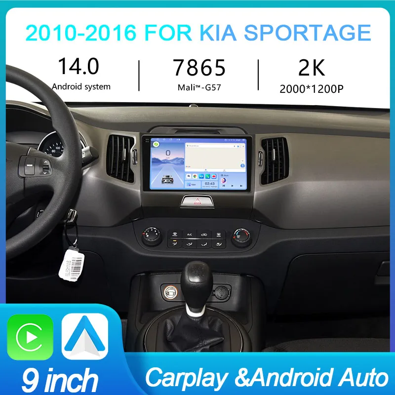

MeiHua для Kia Sportage 2010-2016 Android 14 Автомобильный радиоприемник Мультимедийный видеоплеер GPS 4G CarPlay Авто головное устройство Навигация 7865 2K