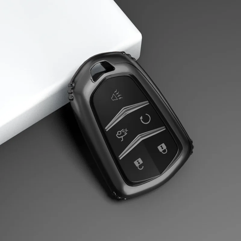 TPU Car Key Case Cover For Cadillac ATS CT6 CTS DTS XT5 Escalade ESV SRX STS XTS ELR 2014 - 2018 Remote Key Holder Keychain