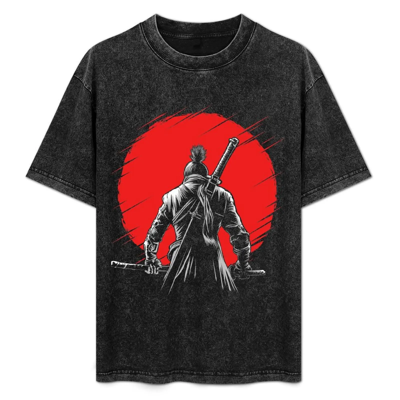 

One-armed Wolf red sun 2 T-Shirt Durable Work Wear T-Shirt