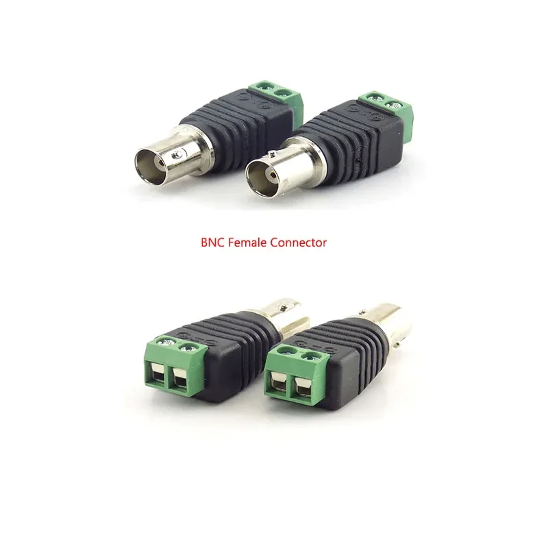 2/5/10 pces 12v dc bnc macho fêmea conector coaxial cat5 para bnc fêmea plug para luzes de tira led vídeo balun cctv câmera acessórios