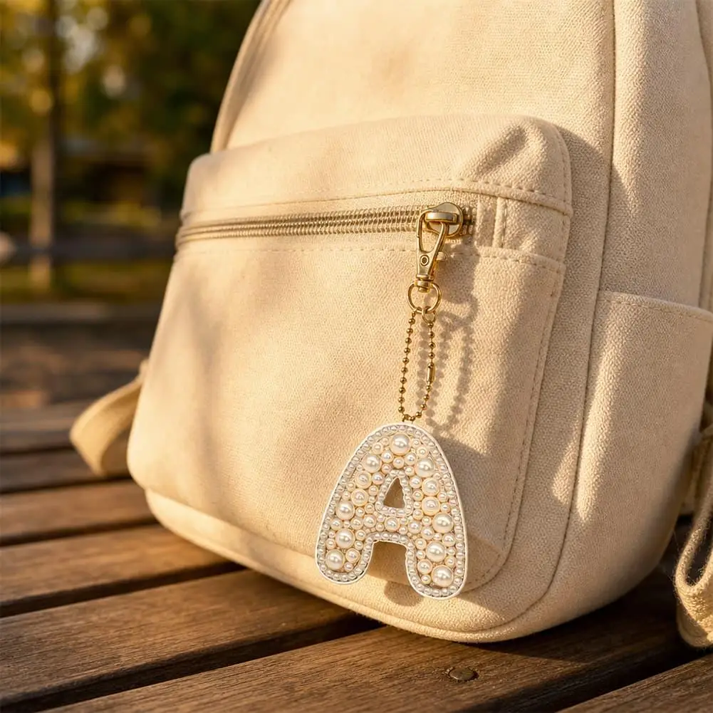 Pearl Rhinestone Animal Keychain Cute Dog Cat Owl Pendant Lobster Clasp Handbag Charm Car Key Holder Gift Llavero 키홀더 view 2