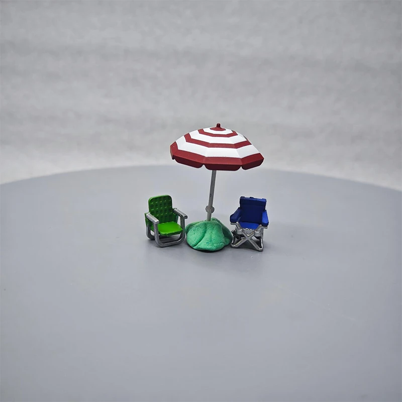 GreenLight 1:64 Beach or Outdoor Combination Accessories Umbrella Chair As Shown in The Picture Does Not Include Plasticine