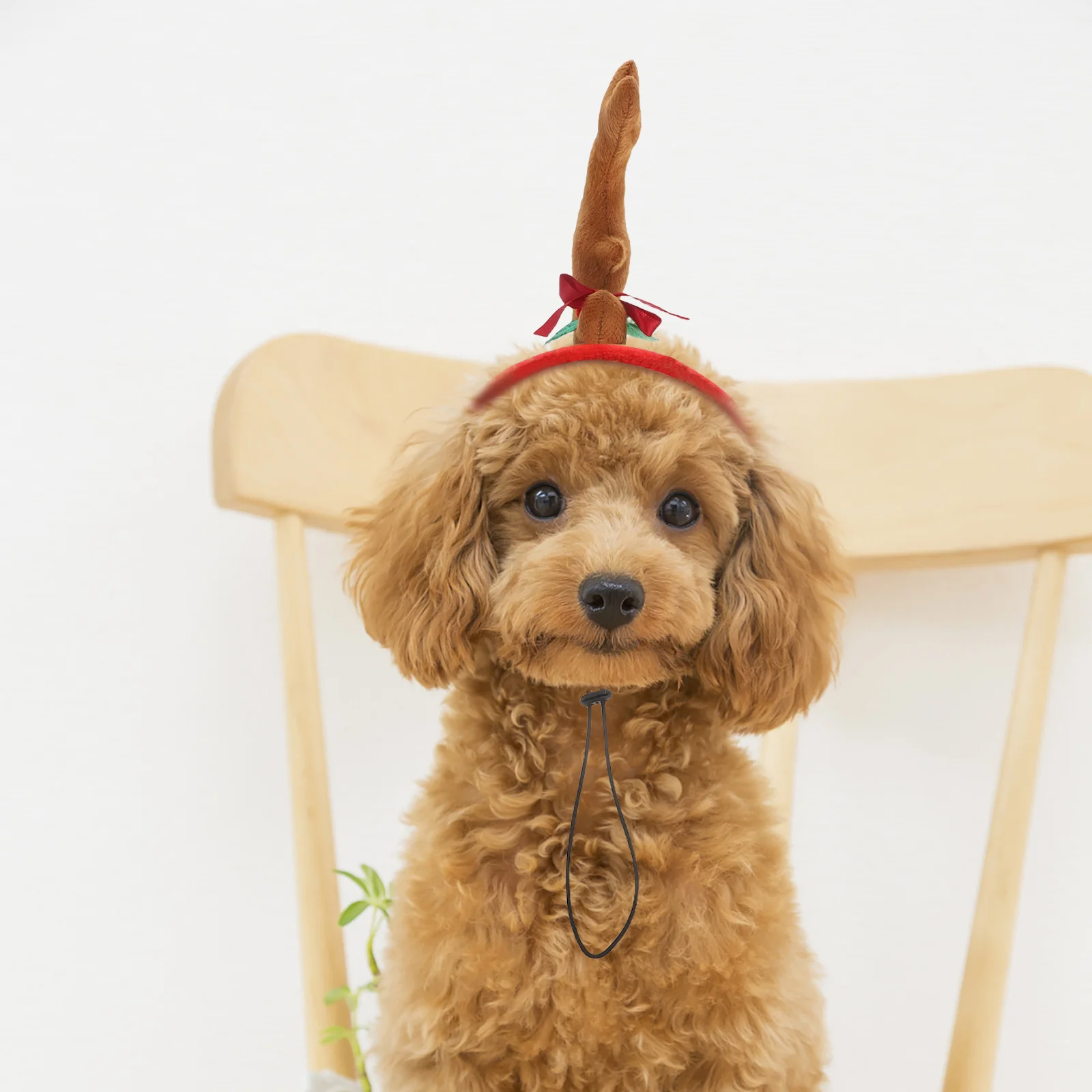 

Christmas Reindeer Antlers Headband for Dogs Cats Adjustable Realistic Elk Headwear Pet Holiday Costume Accessories