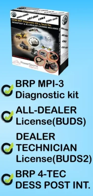 BRP BUDS & BUDS2 MPI-3 Original Diagnostic Scanner - SEADOO, SKIDOO, CANAM, LYNX License ALL-DEALER+DEALER TECHNICIAN