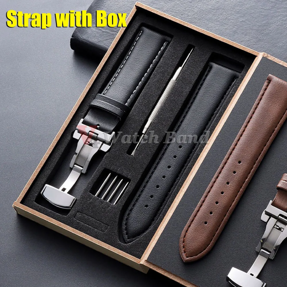 Vintage-Uhrenarmband aus Dunkelbraunem Rindsleder mit Holzbox, 20mm 22mm, für Samsung Galaxy Watch 8/7/6/5/4