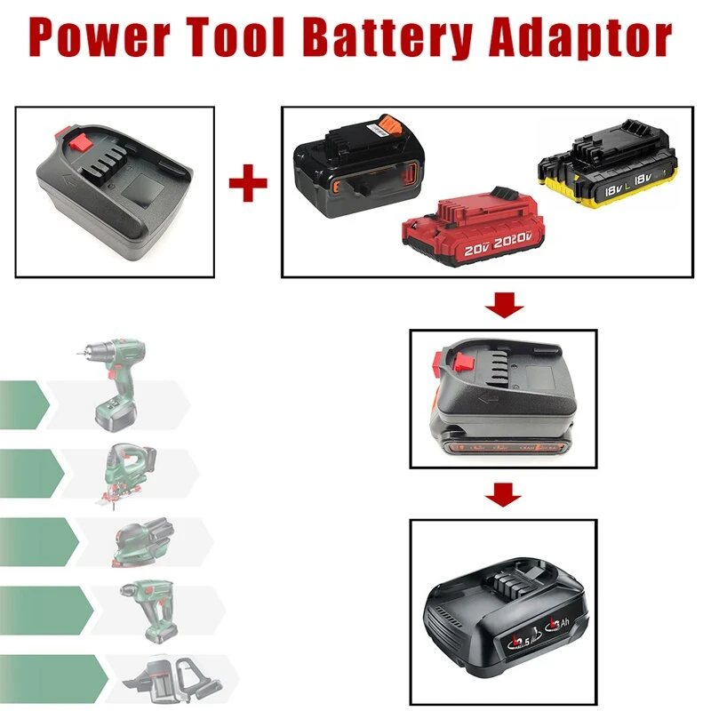 For Makita/Dewalt/Milwaukee/Bosch/Worx/Kress/Metabo/Ridgid/Hitachi/Devon/Stanley 18V Battery Adapter Convert For Bosch PBA Tool