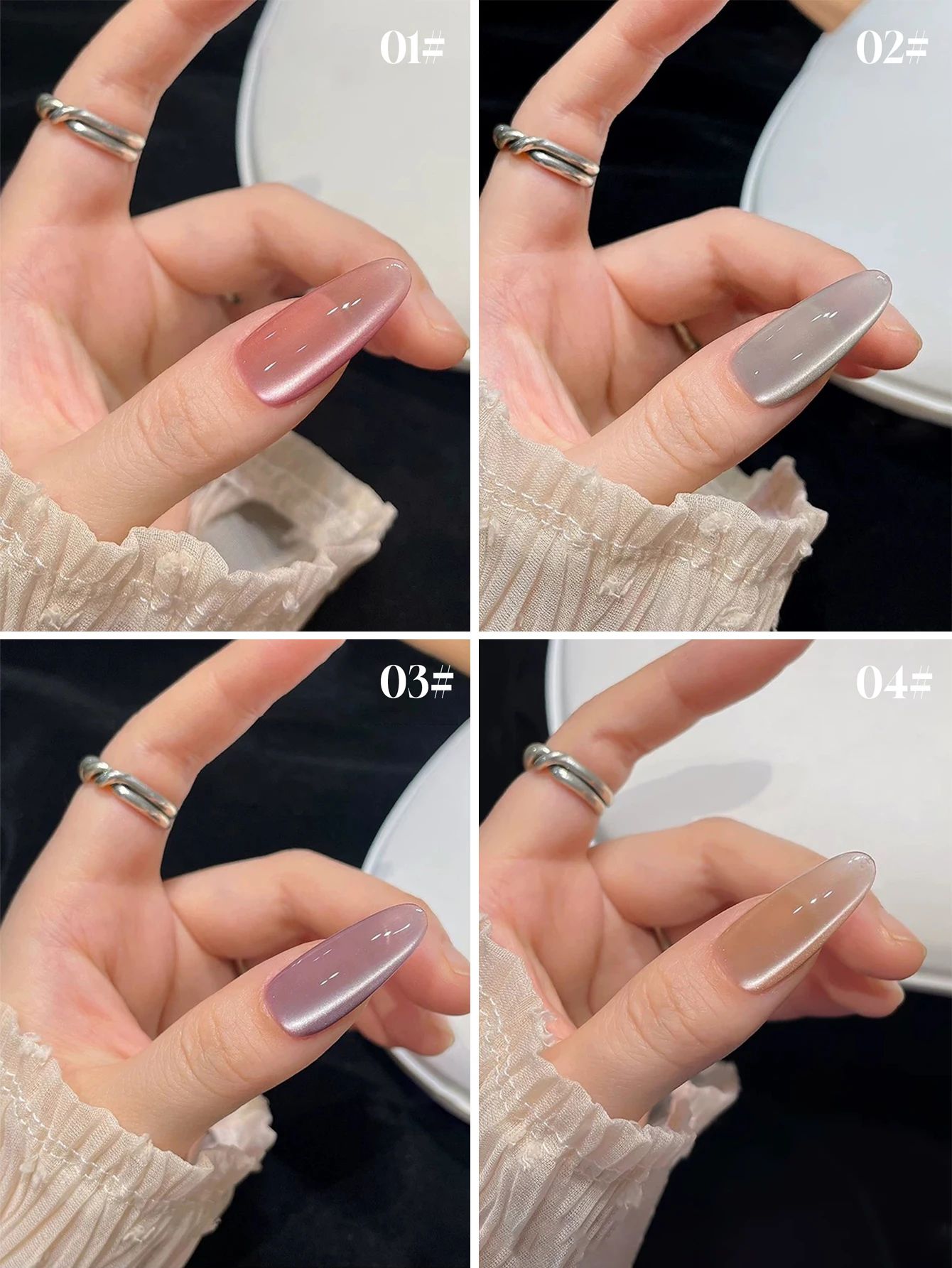 Hält 1/10 Stück 2025, neue Nagelkunst, rot, gelb, blau, grün, lila, schillernd, Aurora-Regenbogen-Kristallglasperlen, Gel-Nagellack,